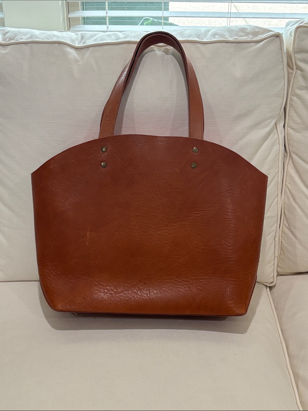 Moore & Giles Classic Leather Tote Bag in Cognac Brown
